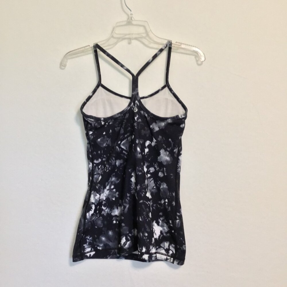 Lululemon Power Y Tank (Luon) Dusk Dye White Black Size 4 - Picture 8 of 11